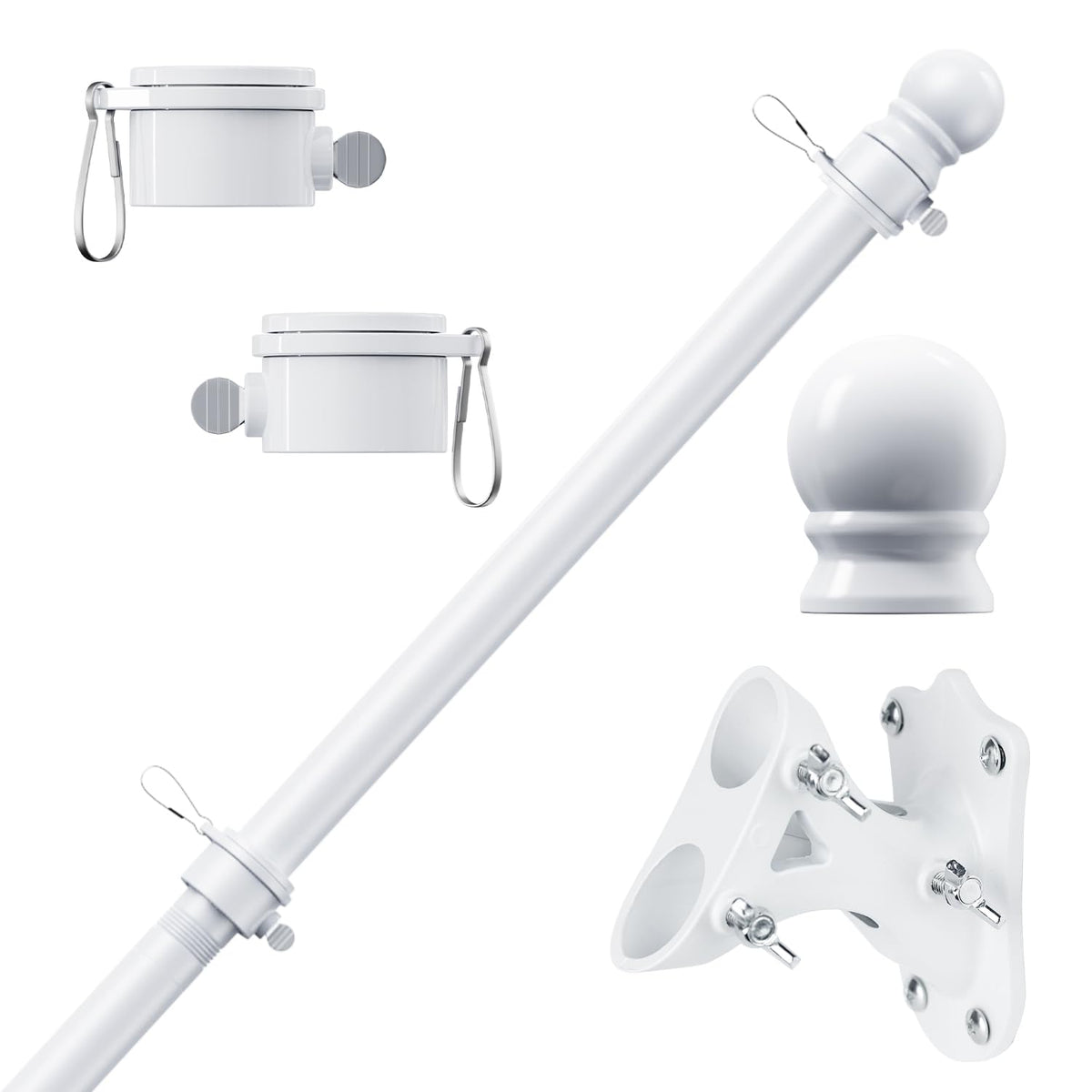 PHITRIC flag pole 6ft kit ready for easy outdoor setup on porch
