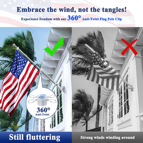 PHITRIC flag pole kit 6ft stainless close-up highlights rustproof finish