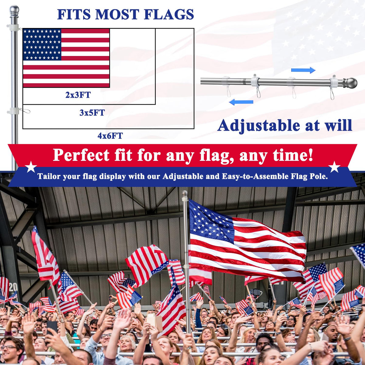 PHITRIC flag pole outdoors in garden showcasing weatherproof durability.