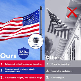 PHITRIC flag pole mounted on porch, yard, or vehicle.