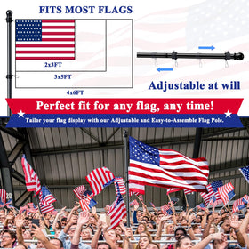 PHITRIC wall mount bracket keeps your flag pole secure on a wall.