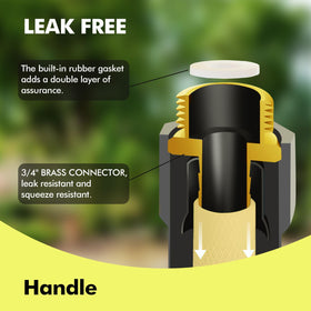 PHLEX PRO full brass fittings prevent leaks and last through seasonal use