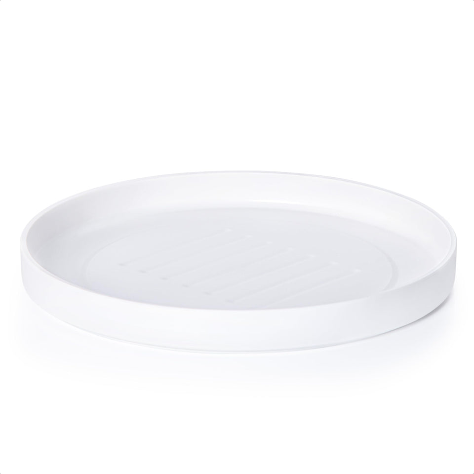 Phoenix Vine 14inch saucer edge detail protects surfaces from spills