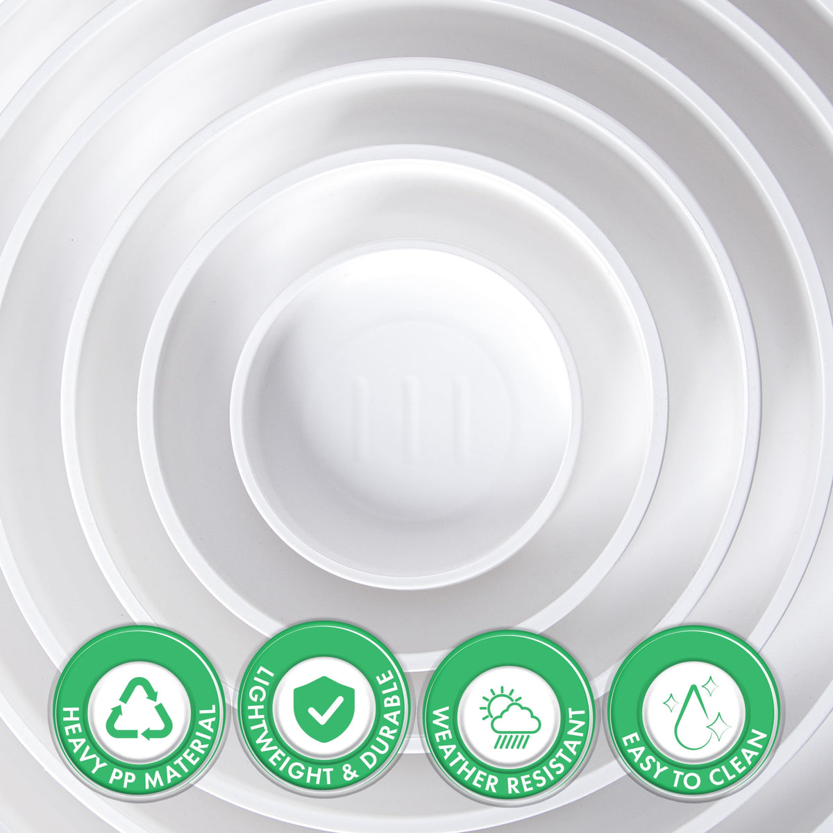 Phoenix Vine saucer matte white design adds modern style to spaces
