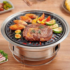 PHOJEWI Korean BBQ grill side view shows compact, portable design for easy transport