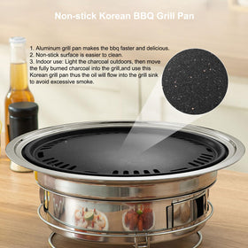PHOJEWI Korean BBQ grill top view highlighting tabletop setup for cooking