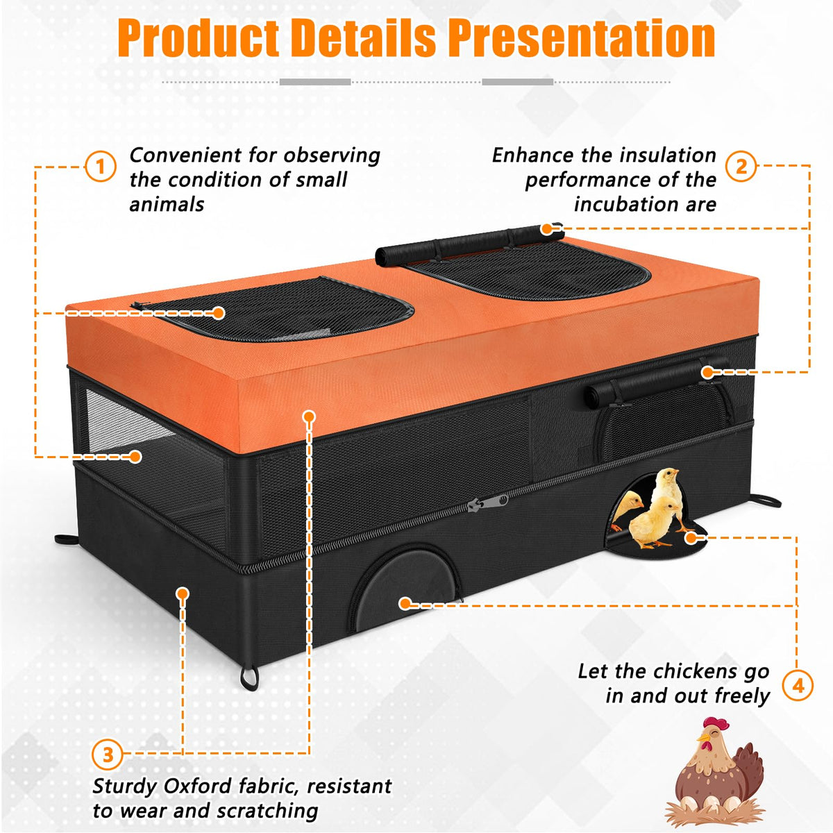 Phoncoo chicken brooder doors enable simple chick movement.