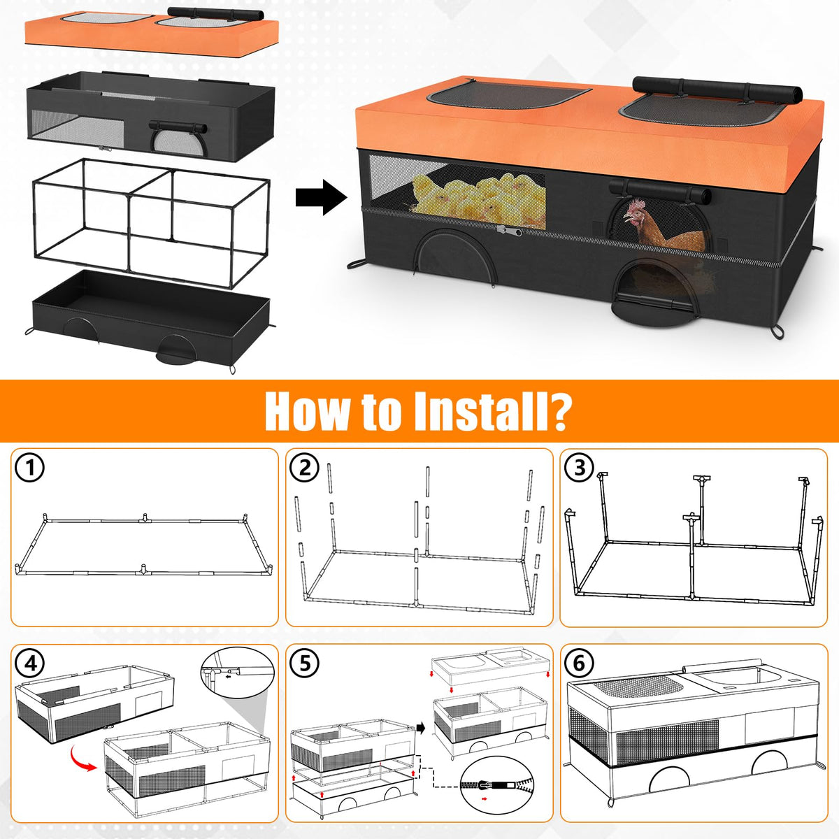 Phoncoo 64-inch kit includes outdoor stakes for stability.