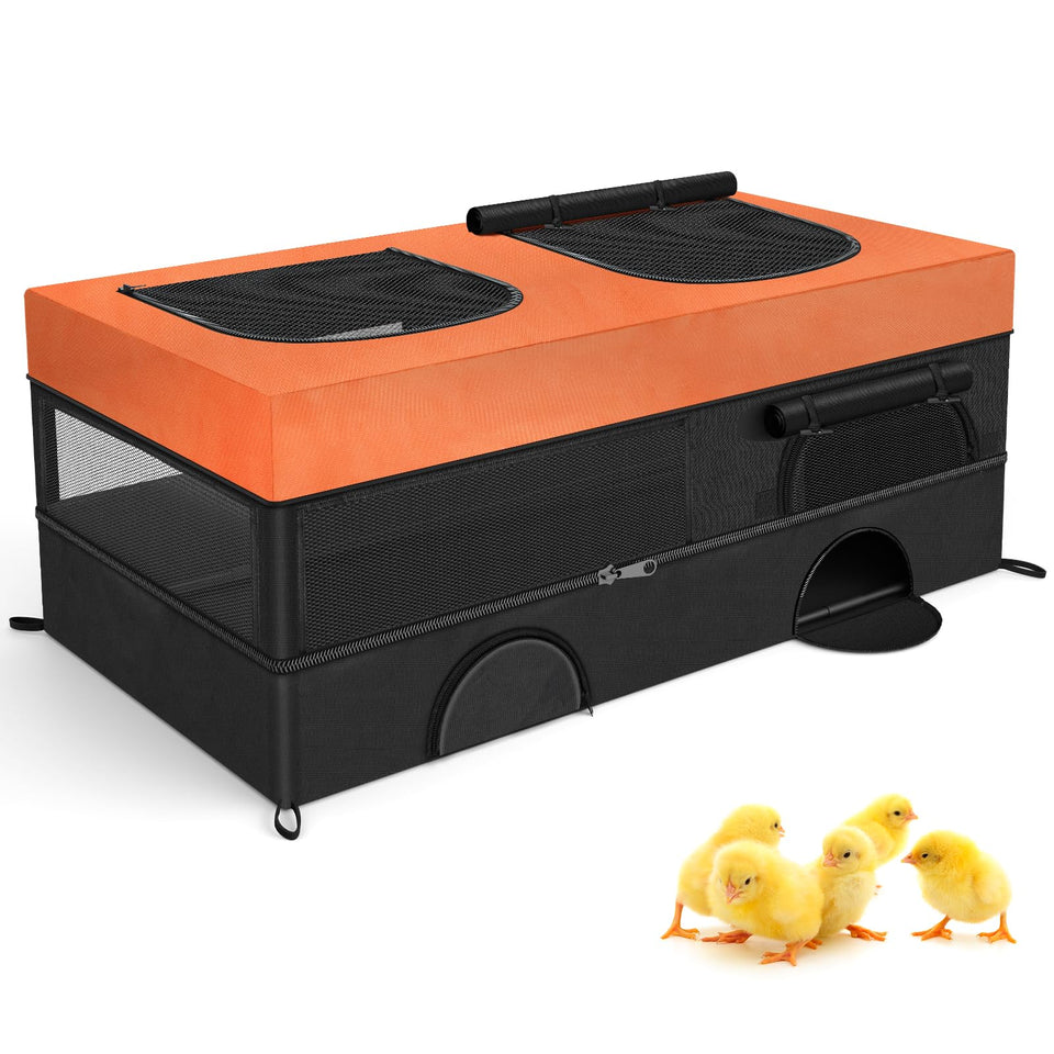 Phoncoo 64-inch chicken brooder top view shows roomy space for growing chicks.