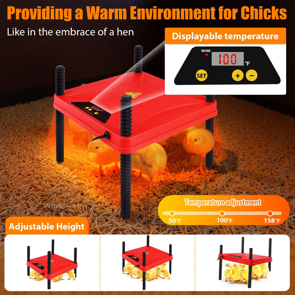 Phoncoo brooder box with feeder and waterer ready for chick feeding.
