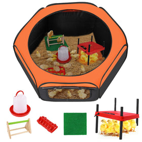 Phoncoo brooder box top view showing compact all-in-one setup for chicks.