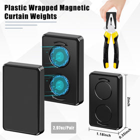 Phoncoo drapery weights close-up shows magnetic adhesion for secure hold.