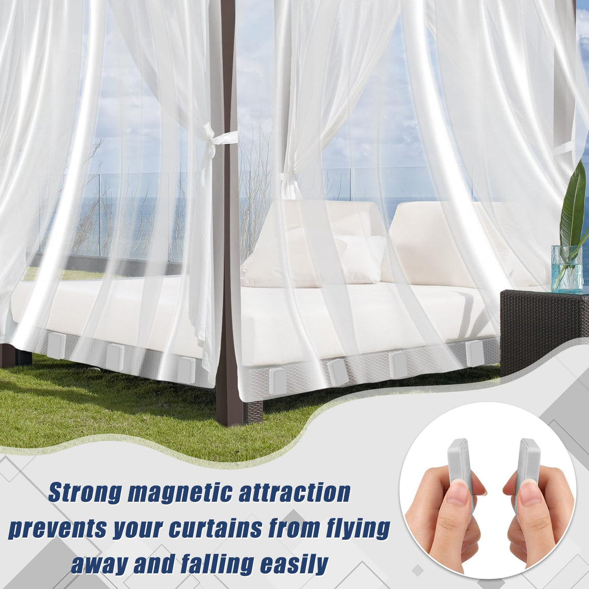 Phoncoo shower curtain weights secure fabric in outdoor settings.