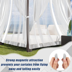 Phoncoo shower curtain weights secure fabric in outdoor settings.