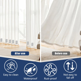 Phoncoo single-sided curtain weights prevent droop for tidy panels.