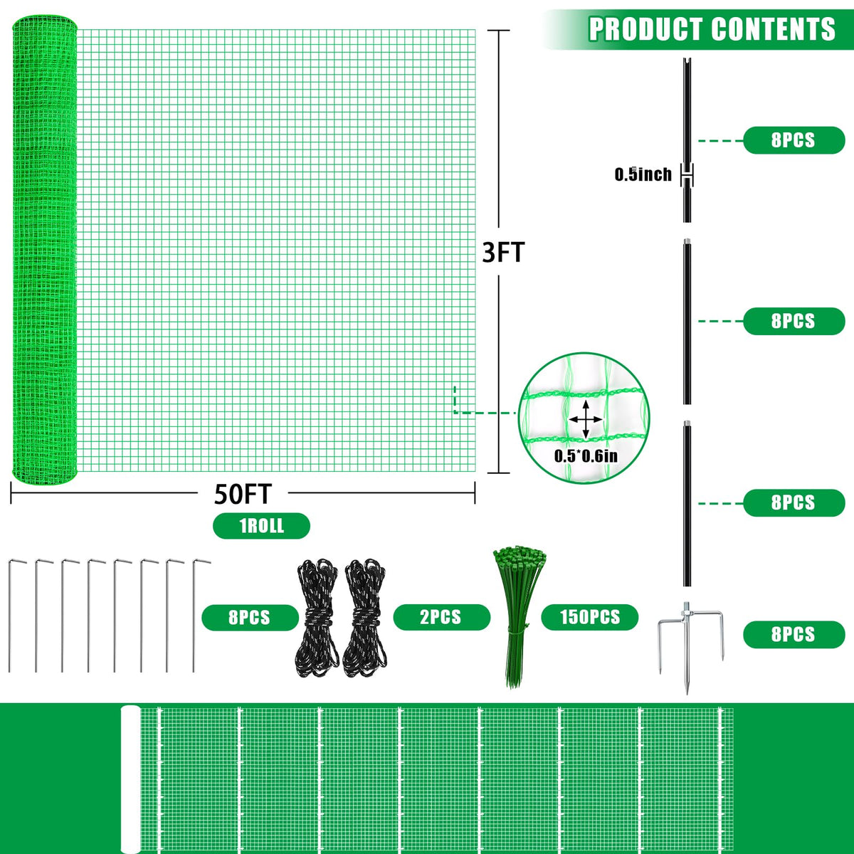 Phoncoo temporary fence mesh-detail highlights tight mesh to deter escapes.