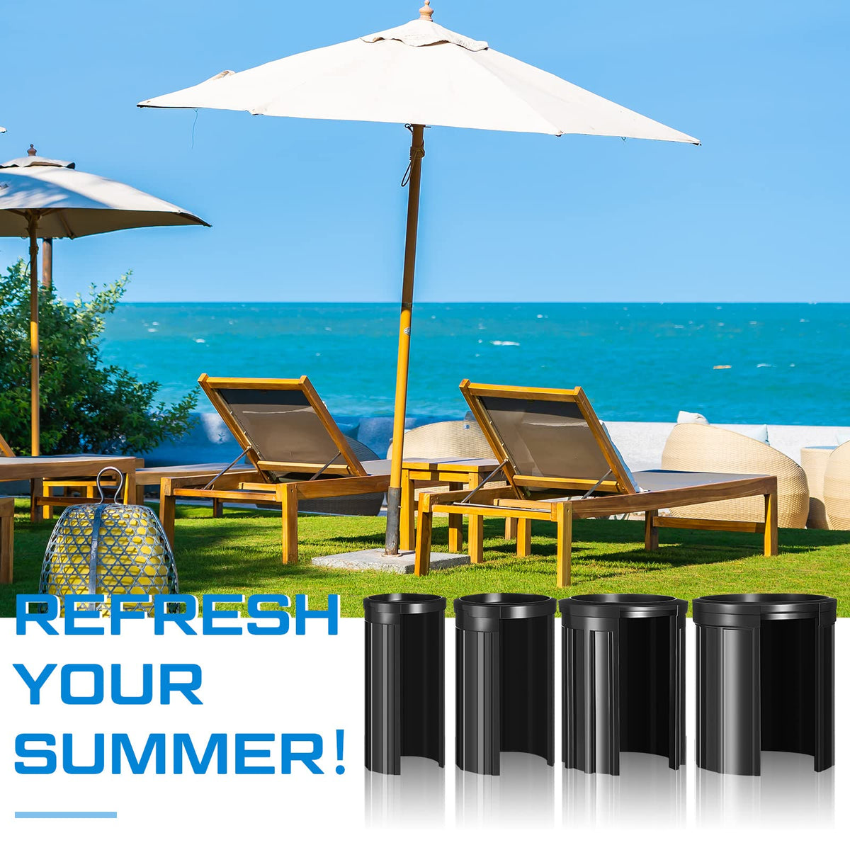 Photect multi-size pack fits most stands for flexible patio setups.