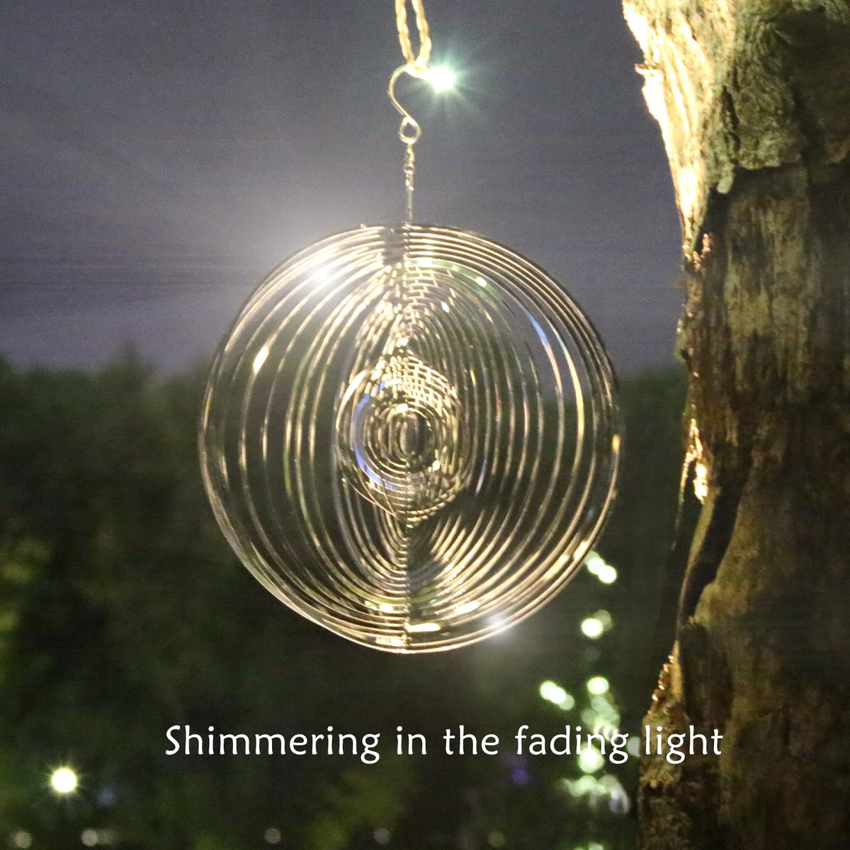 Phuryllic wind spinner outdoor garden-setup easy hanging on trees or porches.