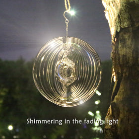Phuryllic wind spinner outdoor garden-setup easy hanging on trees or porches.