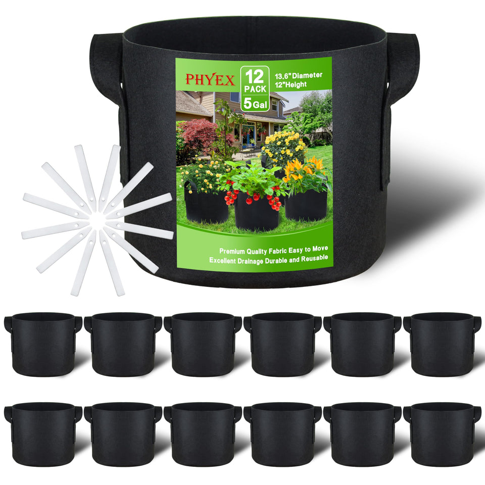 PHYEX 12-pack grow bags with handles for portable vegetable beds