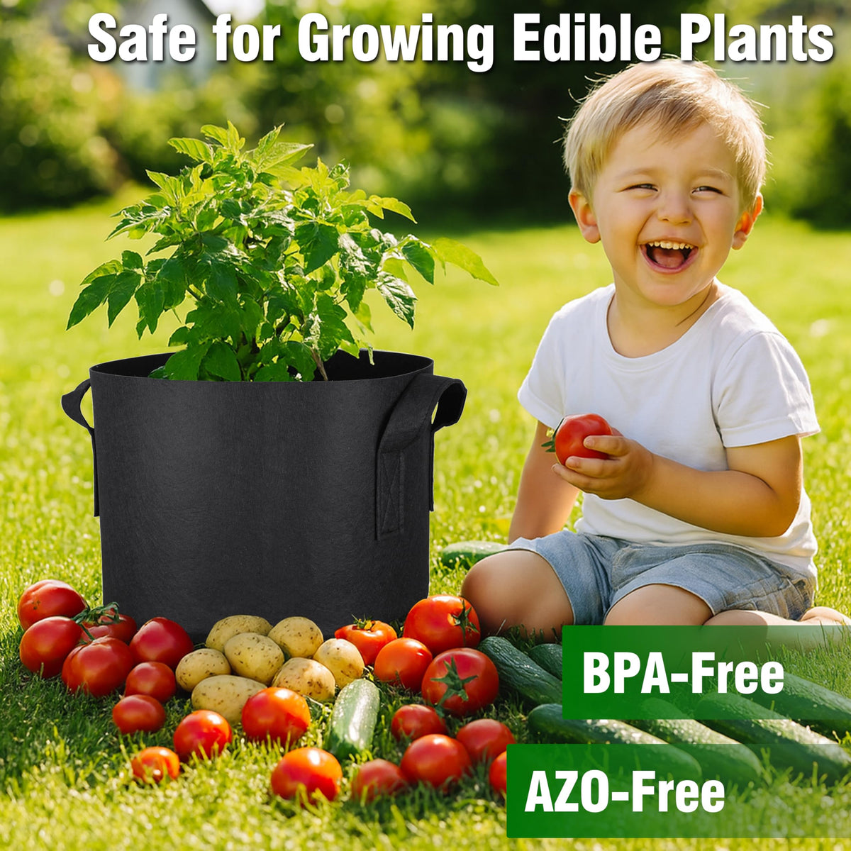 PHYEX durable reusable fabric pots suitable for multiple growing seasons.