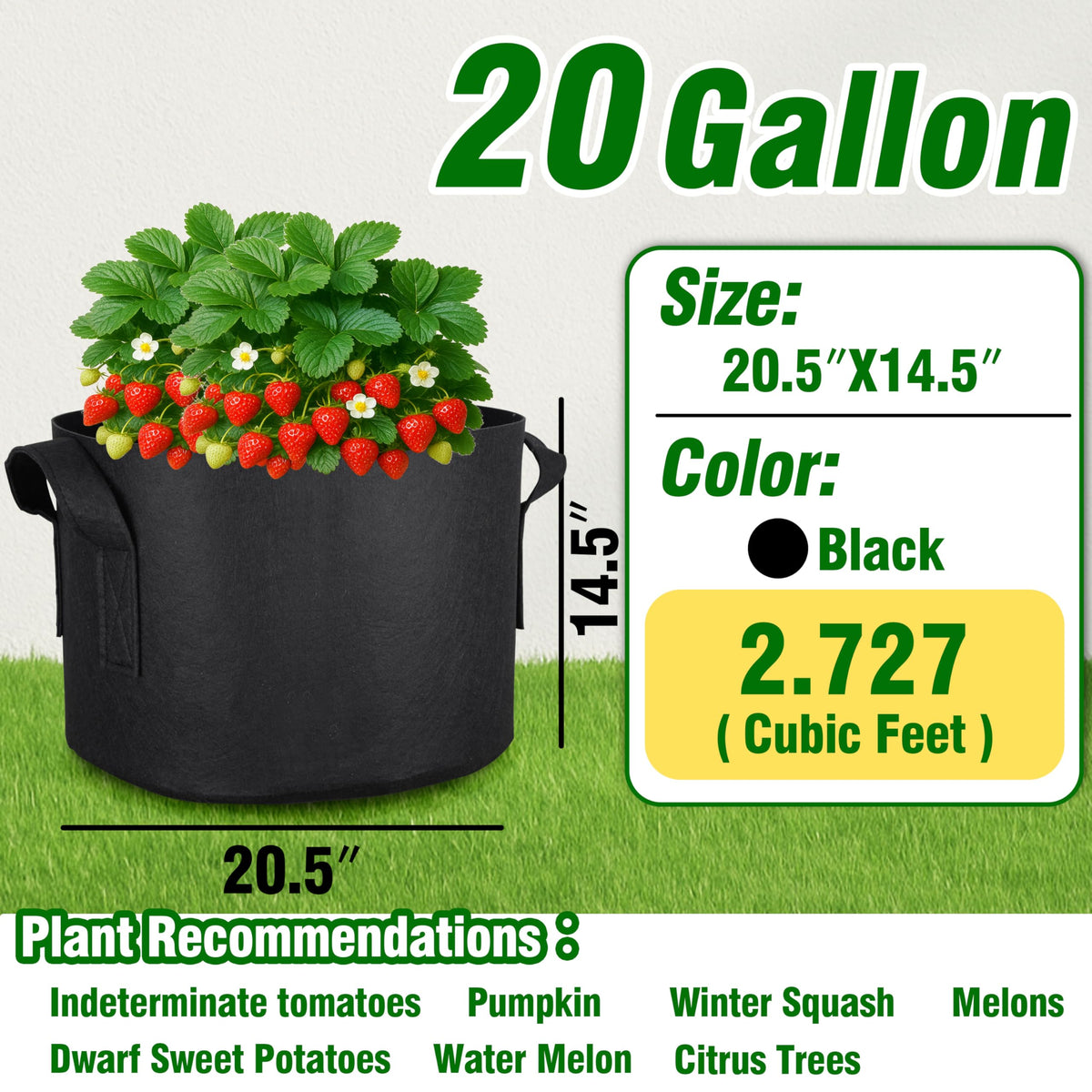 PHYEX heavy-duty fabric pots promote airflow and root health