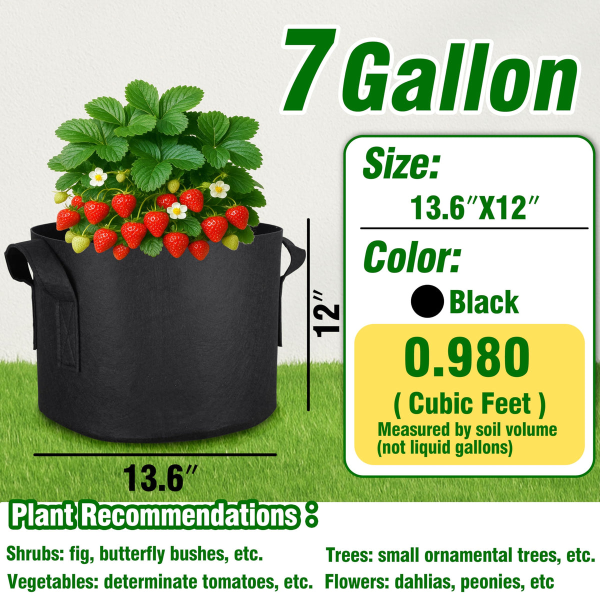 PHYEX heavy-duty fabric pots with handles enable easy relocation of heavy plants.