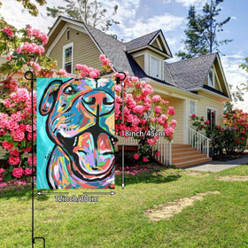 PhyShen colorful pitbull flag garden flag view, ideal for yard decor.