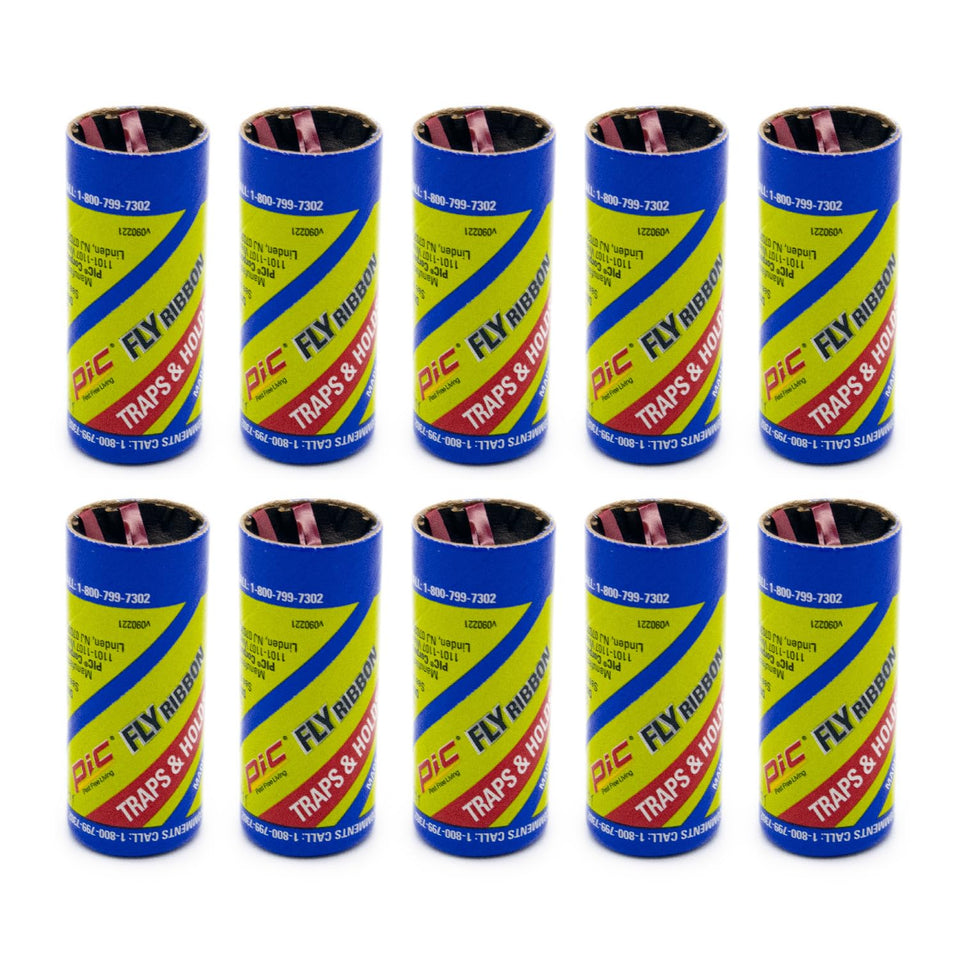 PIC FR10B fly ribbon trap indoors and outdoors captures up to 100 flies per ribbon.