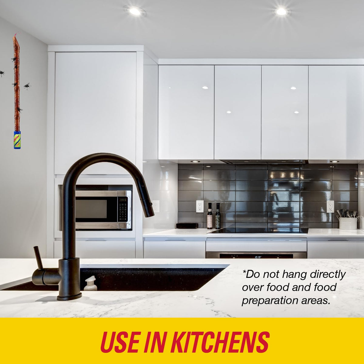 PIC FR10B hanging fly trap setup in kitchen or yard.