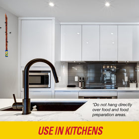 PIC FR10B hanging fly trap setup in kitchen or yard.