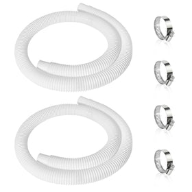 Picatu 2-pcs 1-1/4 inch pool hose in packaging shows long 59-inch length for easy setup