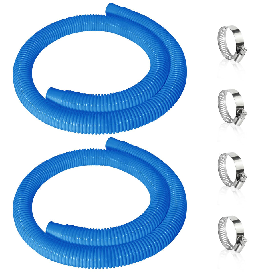 Picatu two 1.25-inch pool hoses, 59-inch length, ready for above-ground pools.