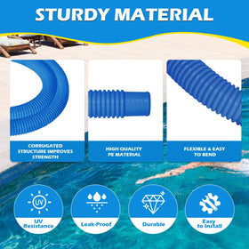 Picatu hoses compatible with Intex and Coleman above-ground pool pumps.