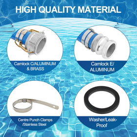 Picatu aluminum Camlock C-type coupling for secure pool connections