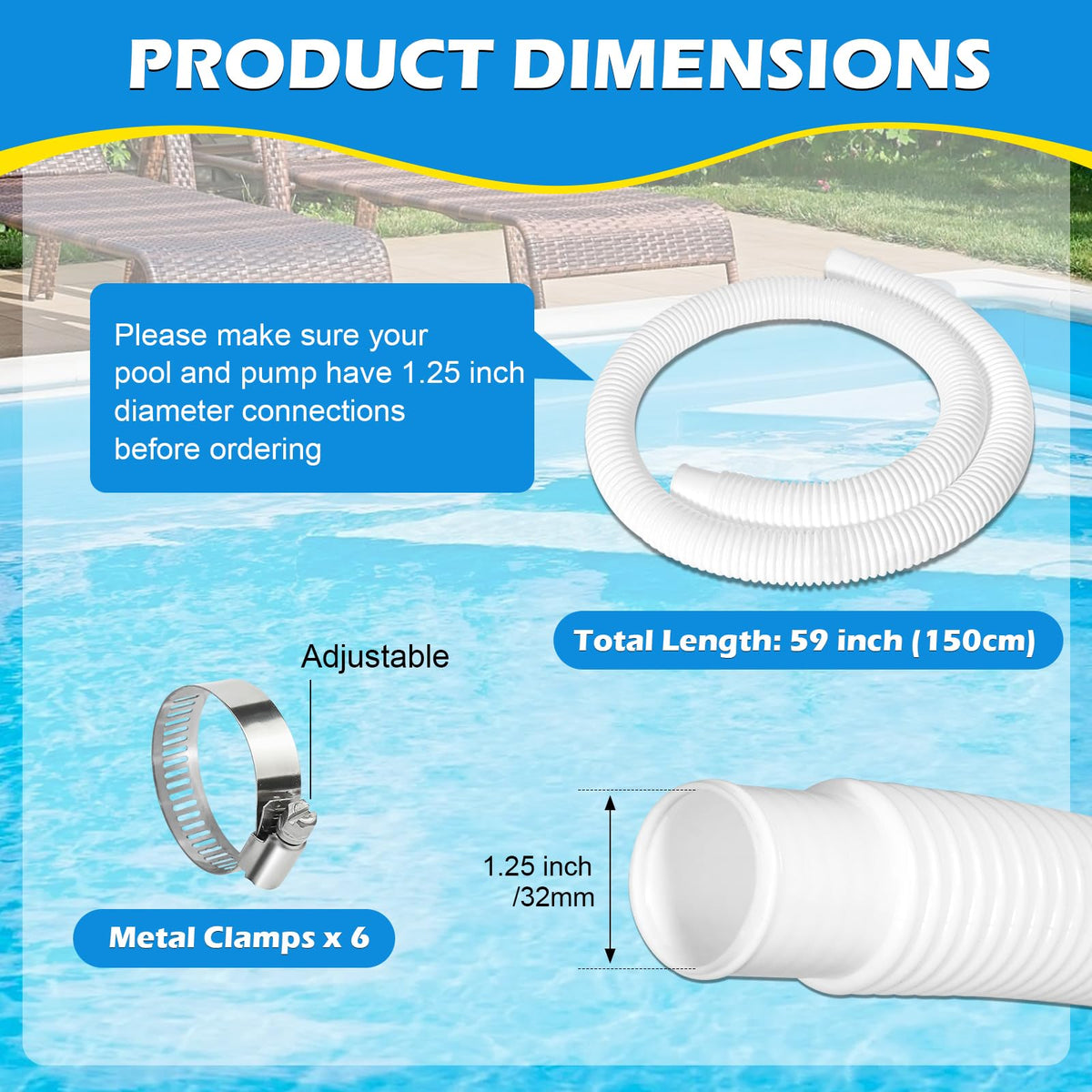 Picatu corrugated 1.25-inch hoses close-up highlighting durable, flexible design.