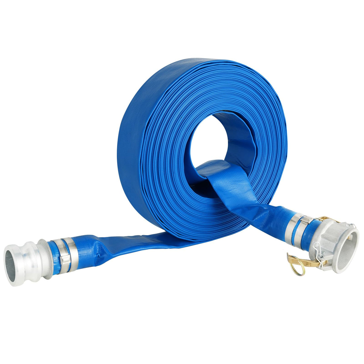 Picatu pool drain hose ready for easy attachment to pumps and filters