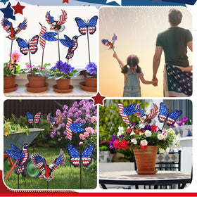 Pickmesh 12 inch yard stake shows clear patriotic display