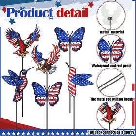 Pickmesh bird silhouette yard stake enhances patriotic decor
