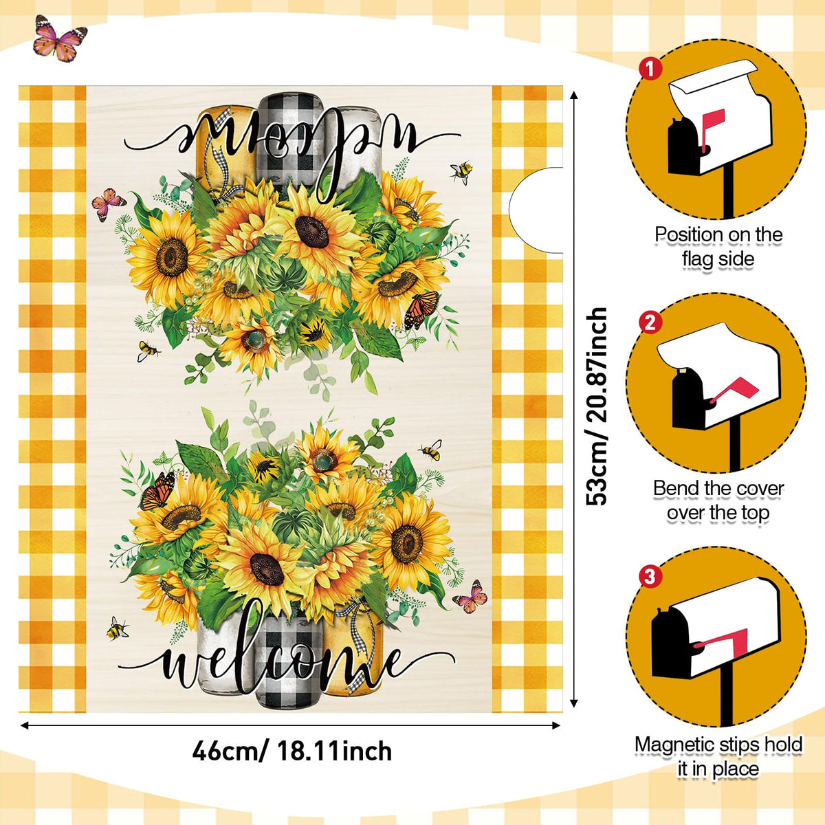 Pickmesh floral mailbox wrap closeup showcases vibrant colors for outdoor decor.