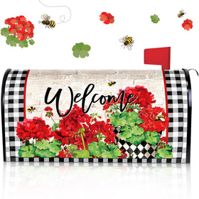 Pickmesh floral mailbox cover with dahlia blooms brightens outdoor curb appeal.