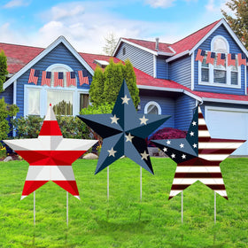 Pickmesh 4th of July yard sign with metal stake boosts curb appeal