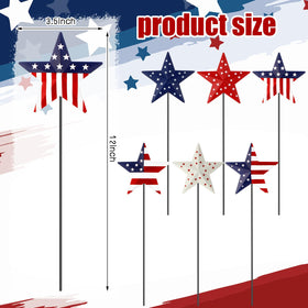 Pickmesh fourth-of-july yard stake with star pattern, weather-ready garden display.