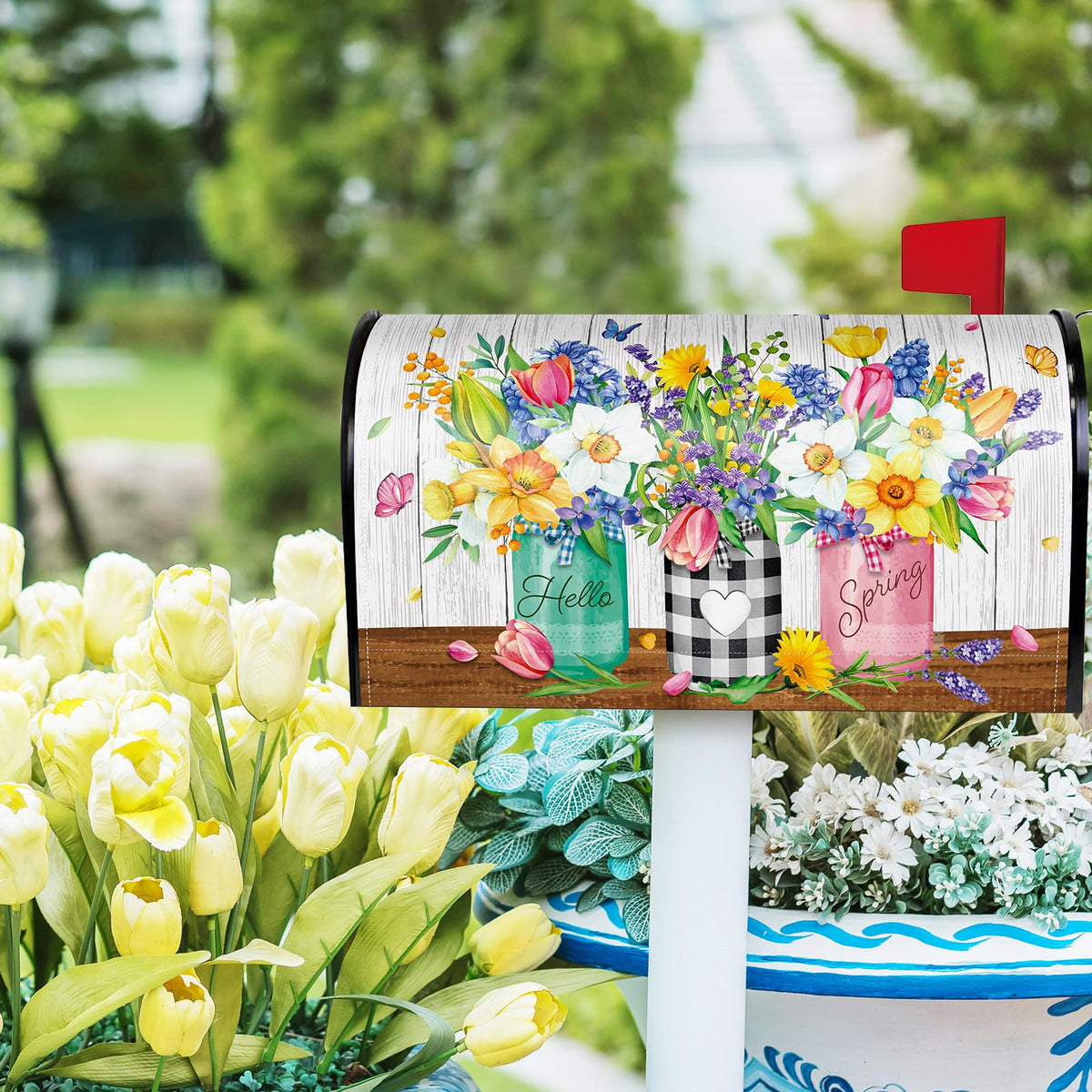 Pickmesh floral wrap ideal for gardens, courtyards, and farm entrances.