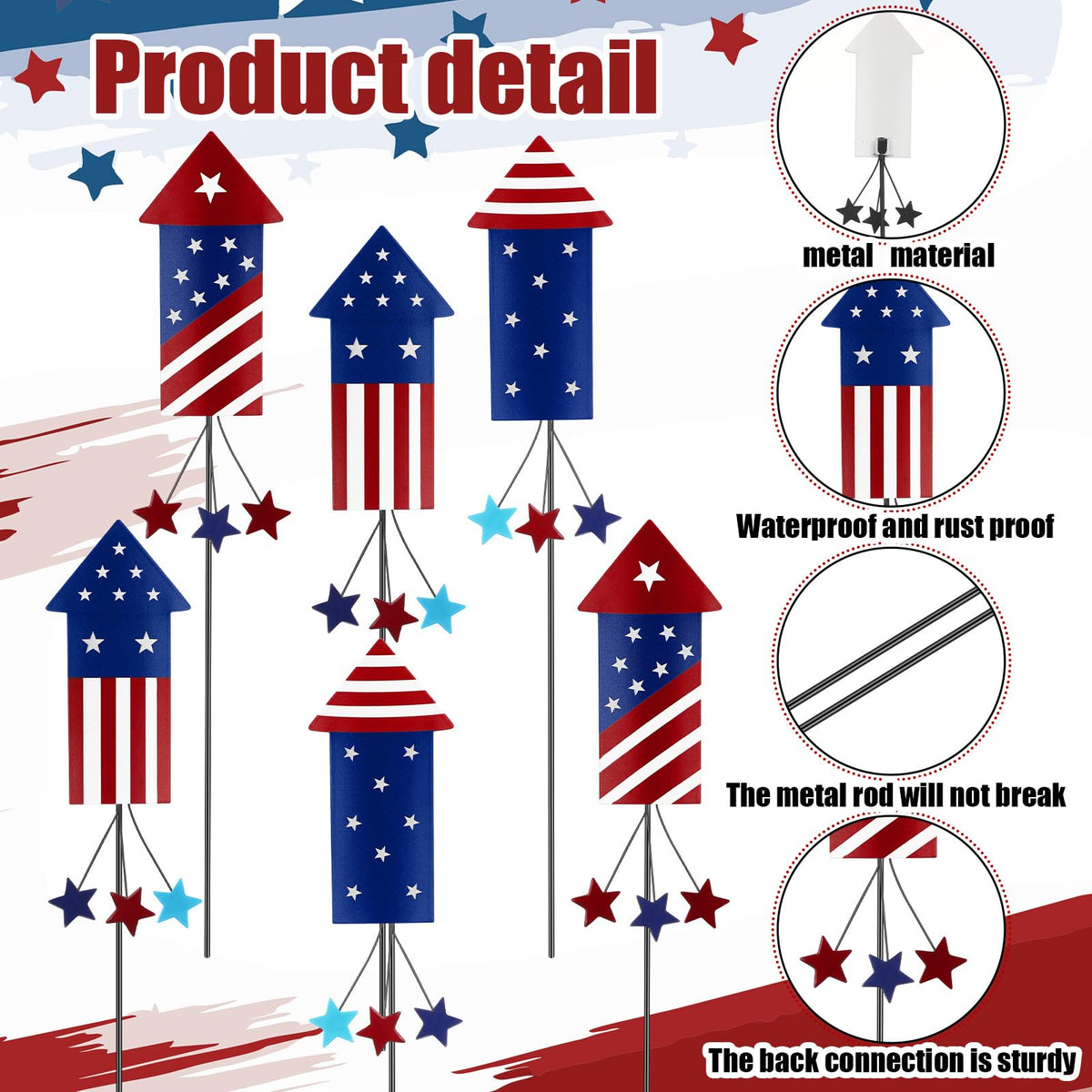 Pickmesh Independence Day garden stake for porch or yard.