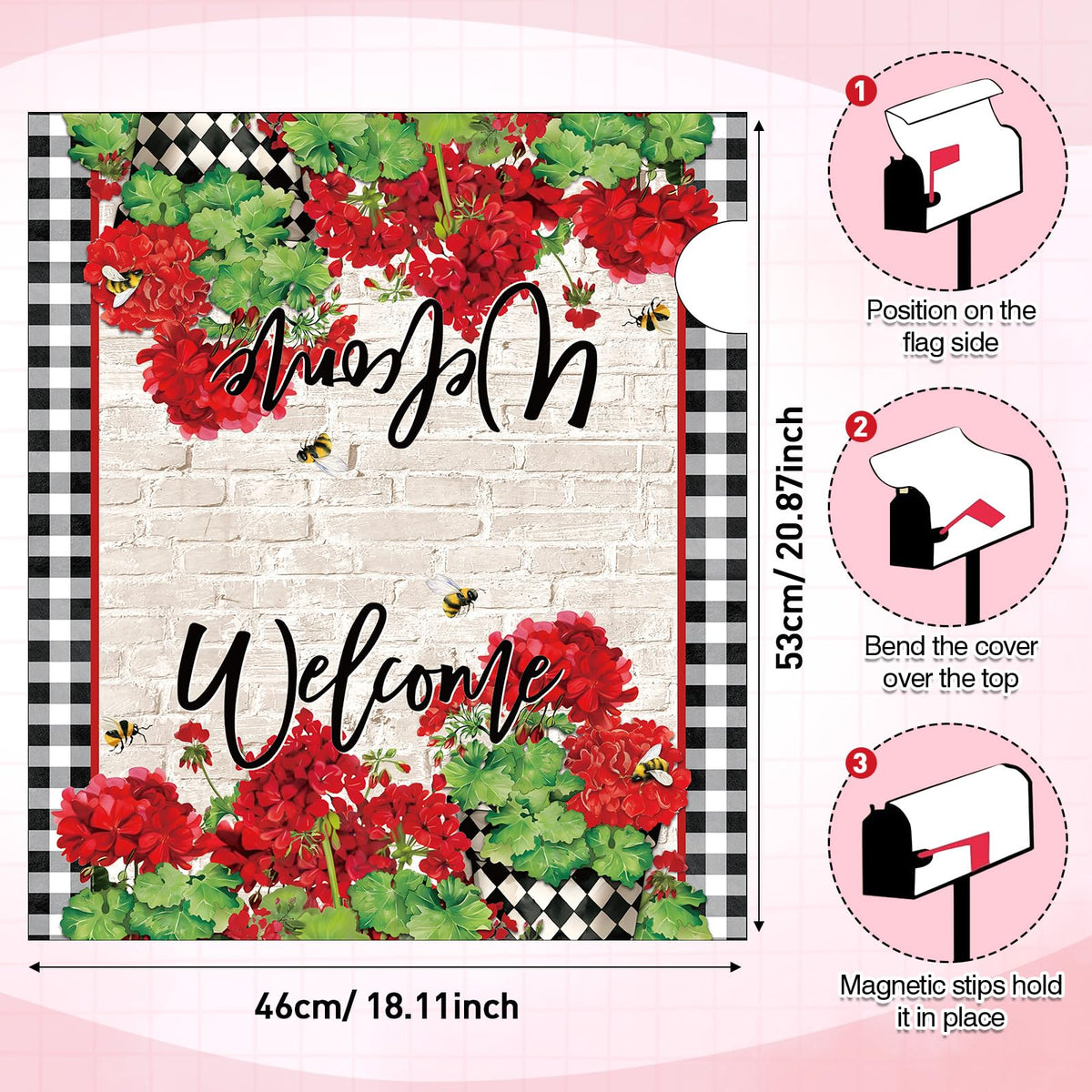 Pickmesh oxford fabric mailbox cover protects against rain and stains.