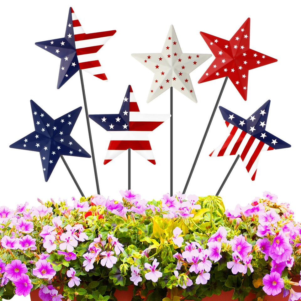 Pickmesh patriotic yard sign with red white blue stars, durable outdoor decor.