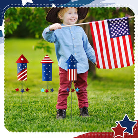 Pickmesh red white blue yard decor brightens any entryway.