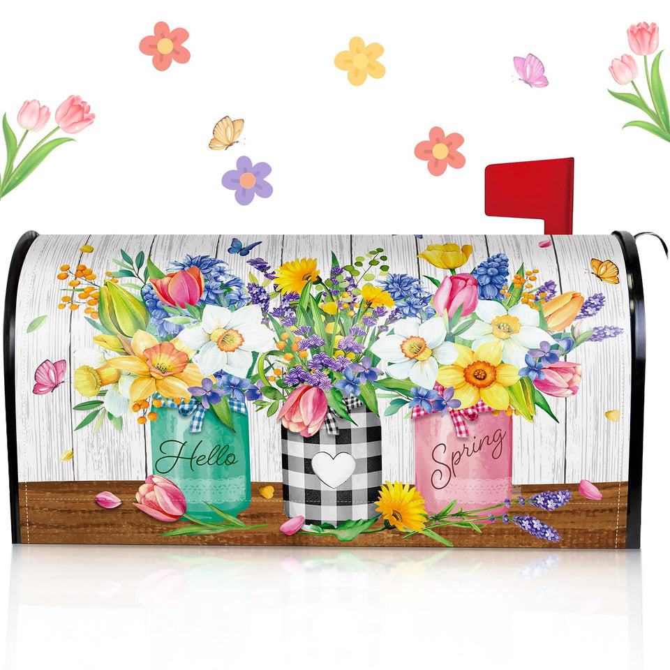 Pickmesh spring mailbox cover with flowers boosts curb appeal and weather resistance.