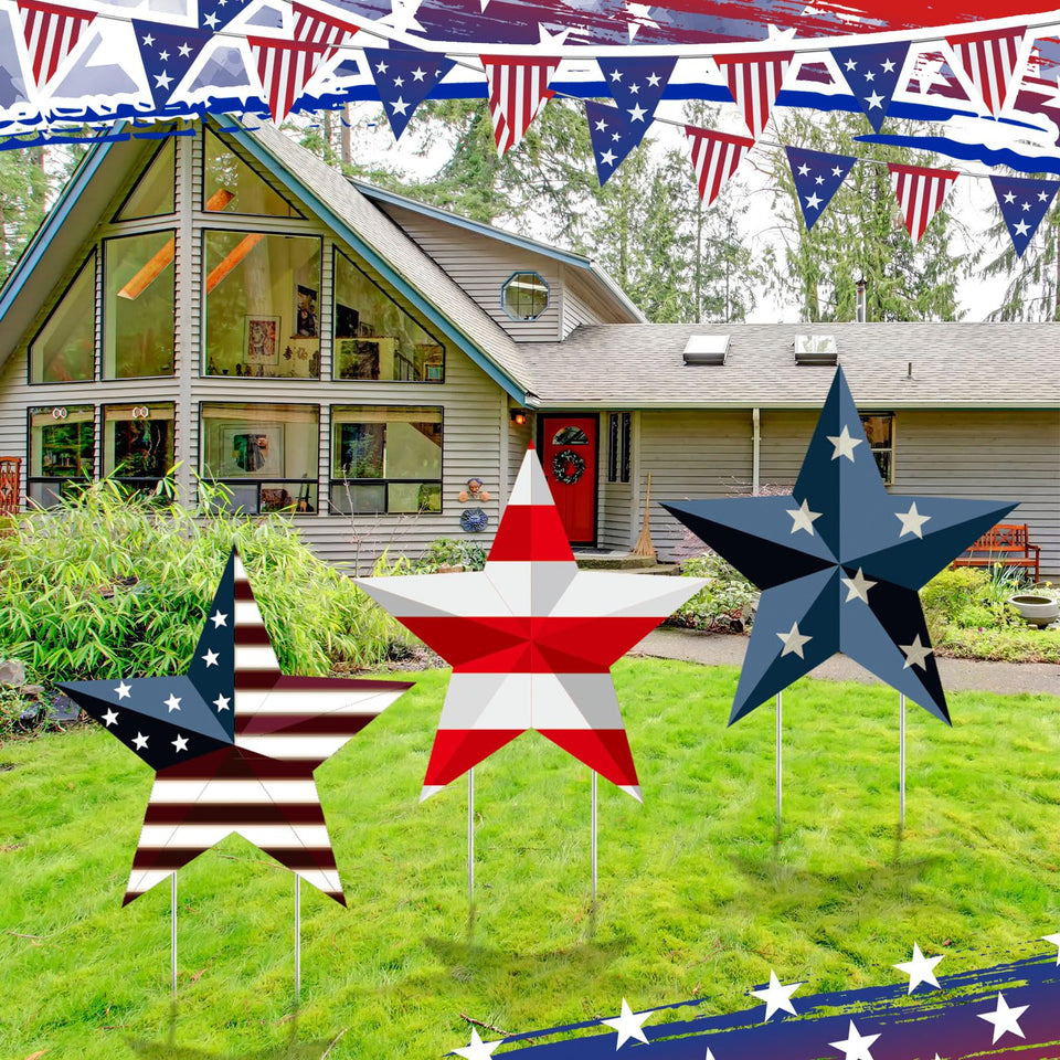 Pickmesh star yard sign 11-8-inch adds vivid patriotism to outdoor space